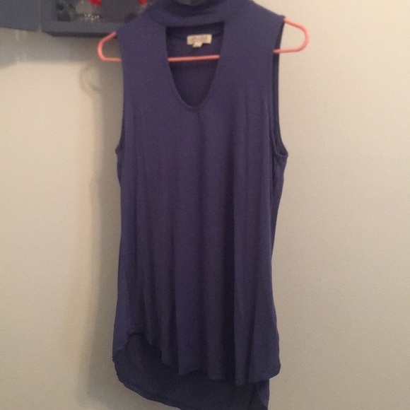 Dark blue/navy tank top with front cut out - Picture 1 of 1